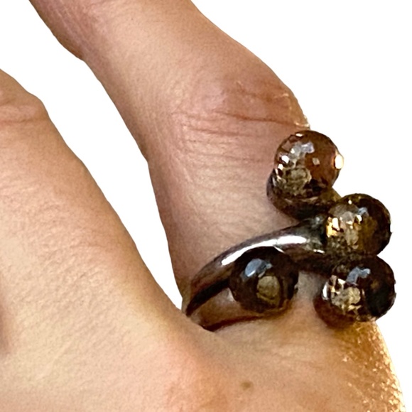 925 Sterling Silver & Faceted Smokey quartz Ring - Picture 2 of 16